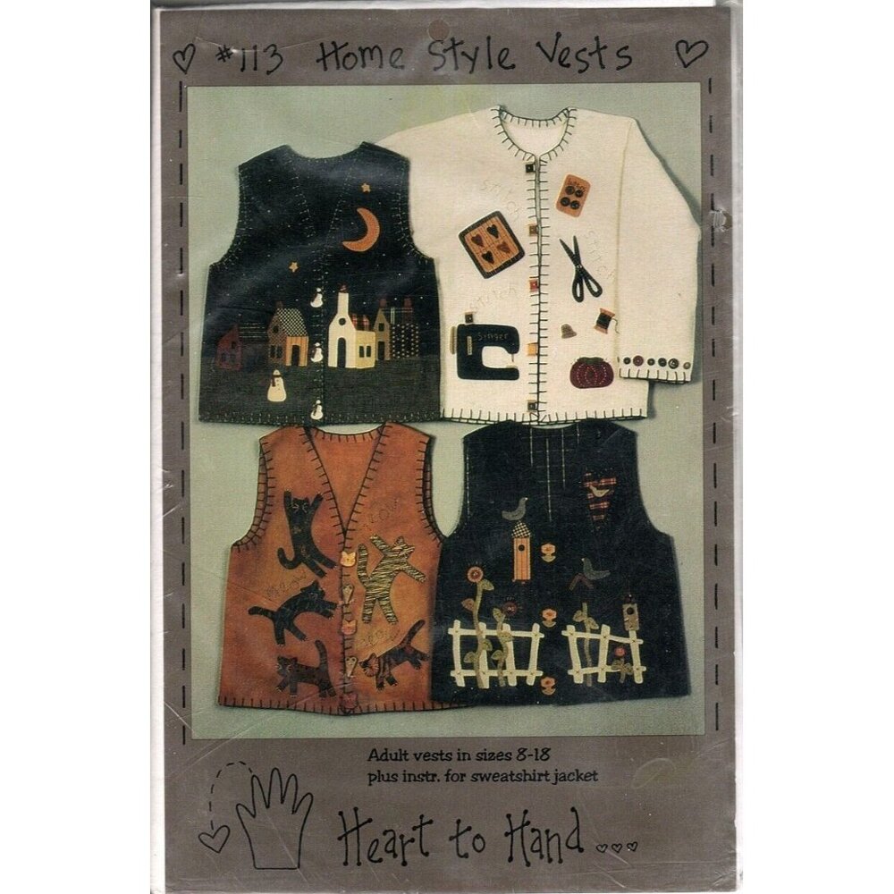 Heart to Hand Misses 8 to 18 Home Style Vest and Jacket Sewing Pattern